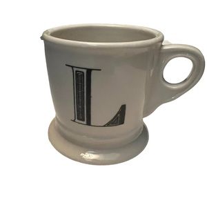 Anthropologie Monogram Coffee Tea Initial Mug Letter L Shaving Style Cup